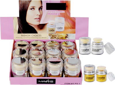 Mars Intense Pack of 12pcs Shimmer Powder(White)