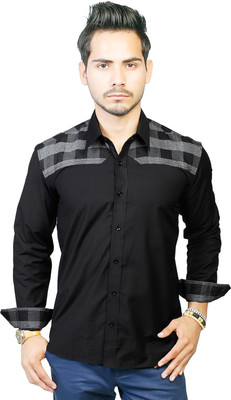Trendster Men's Solid Casual Black Shirt