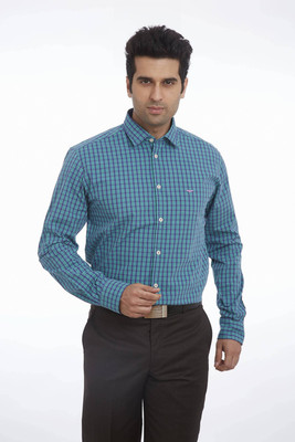 Park Avenue Men's Checkered Casual Green Shirt