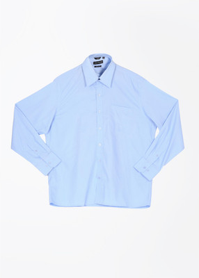 John Players Men's Solid Formal Shirt, Sky blue