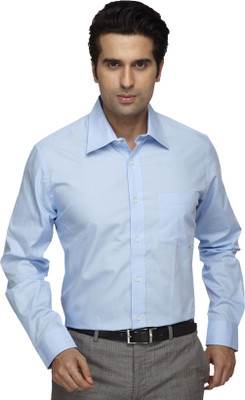 Park Avenue Men's Solid Formal Blue Shirt