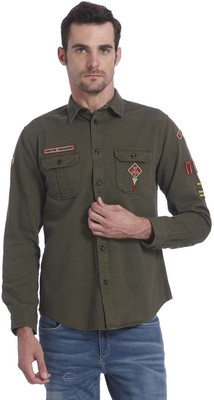 Jack & Jones Men' Solid Casual Green Shirt, Olive night