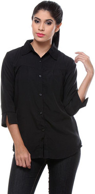 TeeMoods Women' Solid Casual Black Shirt