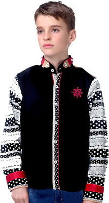 MashUp Boys Printed Casual Black Shirt