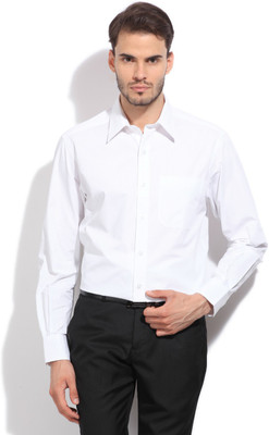 John Players Men's Solid Formal Shirt, Bright white