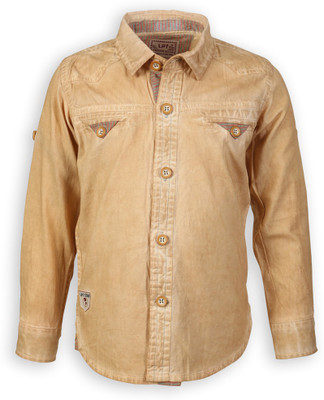 Lilliput Boy's Solid Casual Yellow Shirt