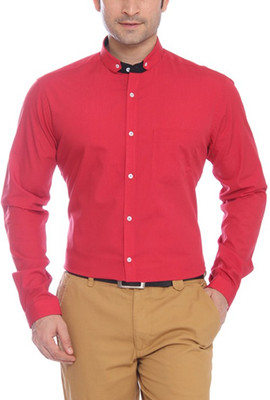 Park Avenue Men's Solid Formal Shirt, Red