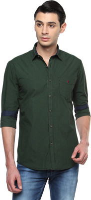 British Club Men's Checkered Casual Green Shirt