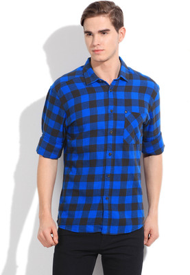 Quiksilver Men' Checkered Casual Blue Shirt, Bqz1