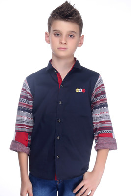 MashUp Boys Printed Party Blue Shirt