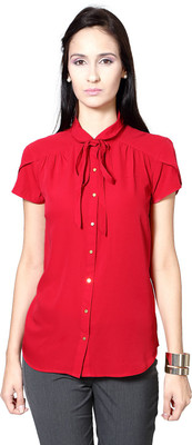 Annabelle Women's Solid Casual Shirt, Maroon