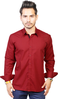 Trendster Men's Solid Casual Red Shirt