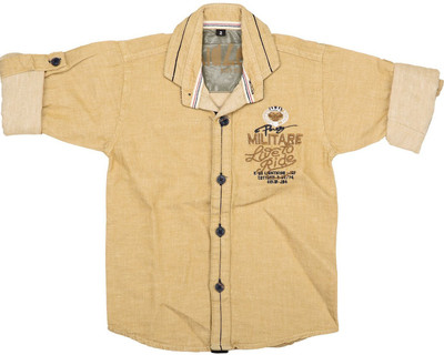 Kidzee Men' Solid Casual Gold Shirt