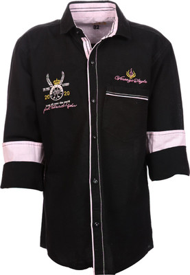 Anry Boys Solid Casual Black Shirt