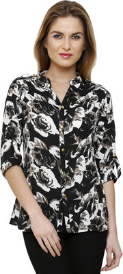Ritzzy Women's Printed Casual Black Shirt