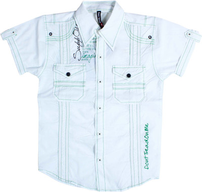 Bad Boys Boy's Solid Casual White Shirt