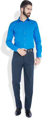 Park Avenue Men's Solid Formal Blue Shirt