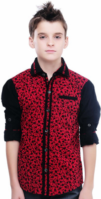 MashUp Boys Printed Party Red Shirt