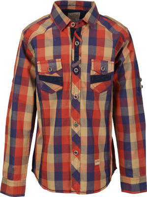 Lilliput Boy's Self Design Casual Orange Shirt