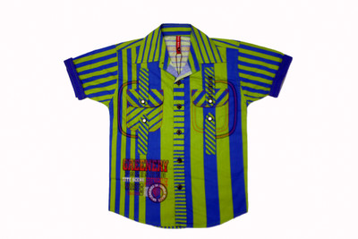 Bad Boys Boys Striped Casual Green Shirt