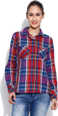 Envy Me Women's Checkered Formal Blue, Red Shirt