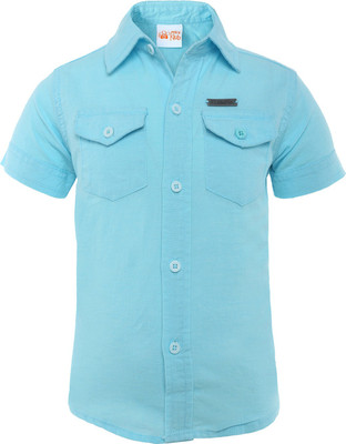 FS Mini Klub Boys Woven Casual Blue Shirt, Turquoise