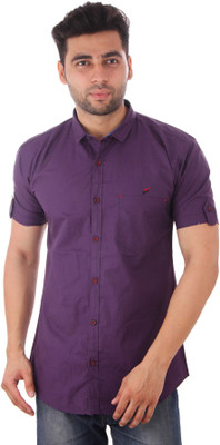 Studio Nexx Men's Solid Casual Purple Shirt