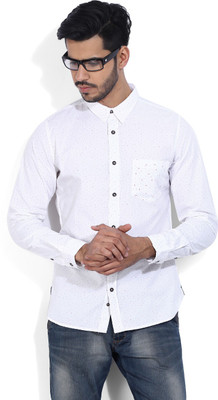 United Colors of Benetton. Men' Printed Casual White Shirt, 901
