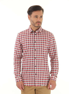 Jack & Jones Men' Checkered Casual Blue Shirt, Amparo blue