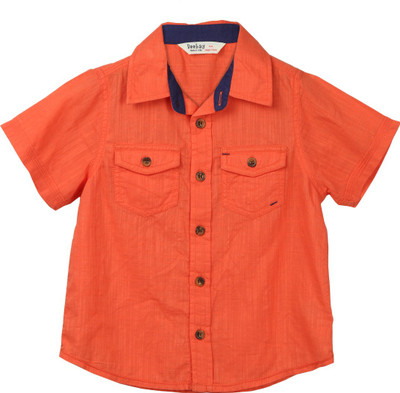 Beebay Boys Solid Casual Shirt, Orange