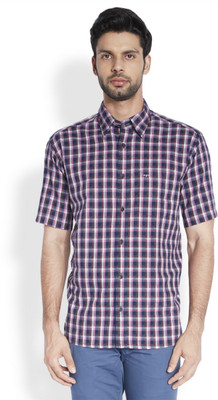 ColorPlus Men's Checkered Casual Red Shirt