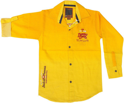 Kidzee Men' Printed Casual Yellow Shirt