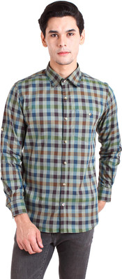Chokore Men Checkered Casual Green Shirt