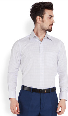 Raymond Men's Checkered Formal Purple Shirt