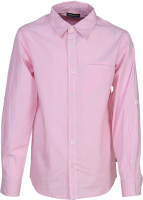 Bells and Whistles Boys Striped Casual Pink Shirt