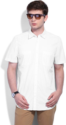 Kenneth Cole Men's Solid Casual White Shirt