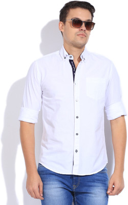 The Indian Garage Co. Men's Solid Casual White Shirt