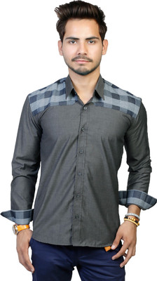 Trendster Men's Solid Casual Grey Shirt