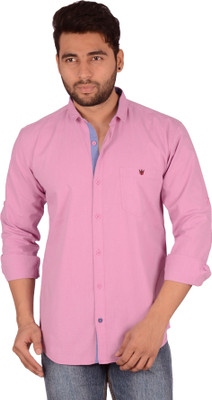 Studio Nexx Men's Solid Casual Pink Shirt