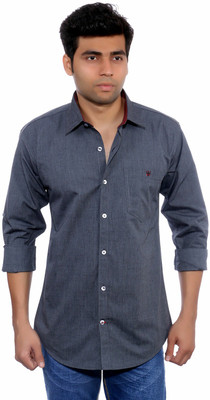 Studio Nexx Men's Solid Casual Grey Shirt, Dark grey