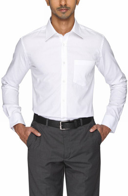 Park Avenue Men's Solid Formal Auto Fit Collar Shirt, White