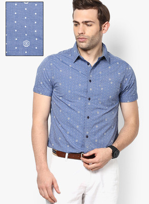 Jack & Jones Men' Printed Casual Blue Shirt, Dress blues