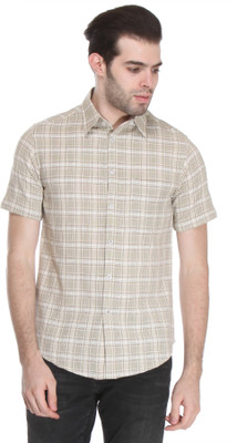 Reevolution Men's Checkered Casual Green Shirt
