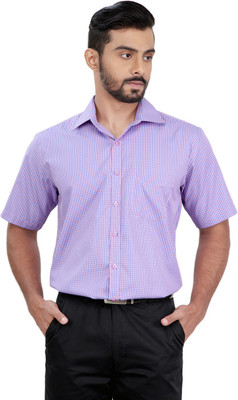 Zeal Men's Checkered Formal Pink, Blue Shirt, Blue;pink