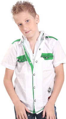 Bad Boys Boys Solid Casual Green Shirt