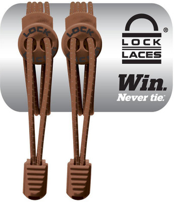 Lock Laces Elastic Adjustable 009 Shoe Lace(BROWN Set of 1)