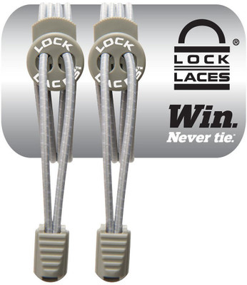 Lock Laces Elastic Adjustable 003 Shoe Lace(GREY Set of 1)