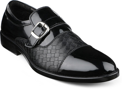 Escaro Synthetic Monk Strap For Men(Black
