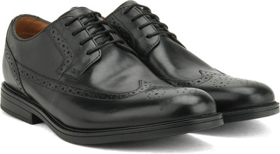 Clarks BeckfieldLimit Black Leather Lace Up For Men(Black