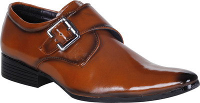 Kraasa Elegant OfficeWear Monk Strap For Men(Tan)